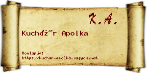 Kuchár Apolka névjegykártya